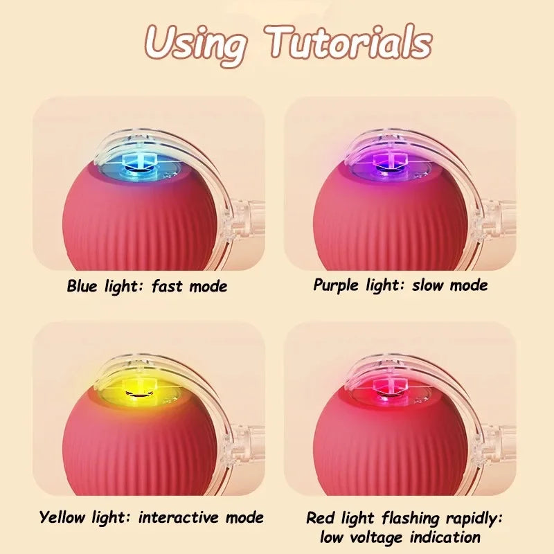 Rechargeable Auto Rolling Ball Cat Toy with Faux Tail — Smart Electric Mouse Imitation Toy for Cats & Dogs