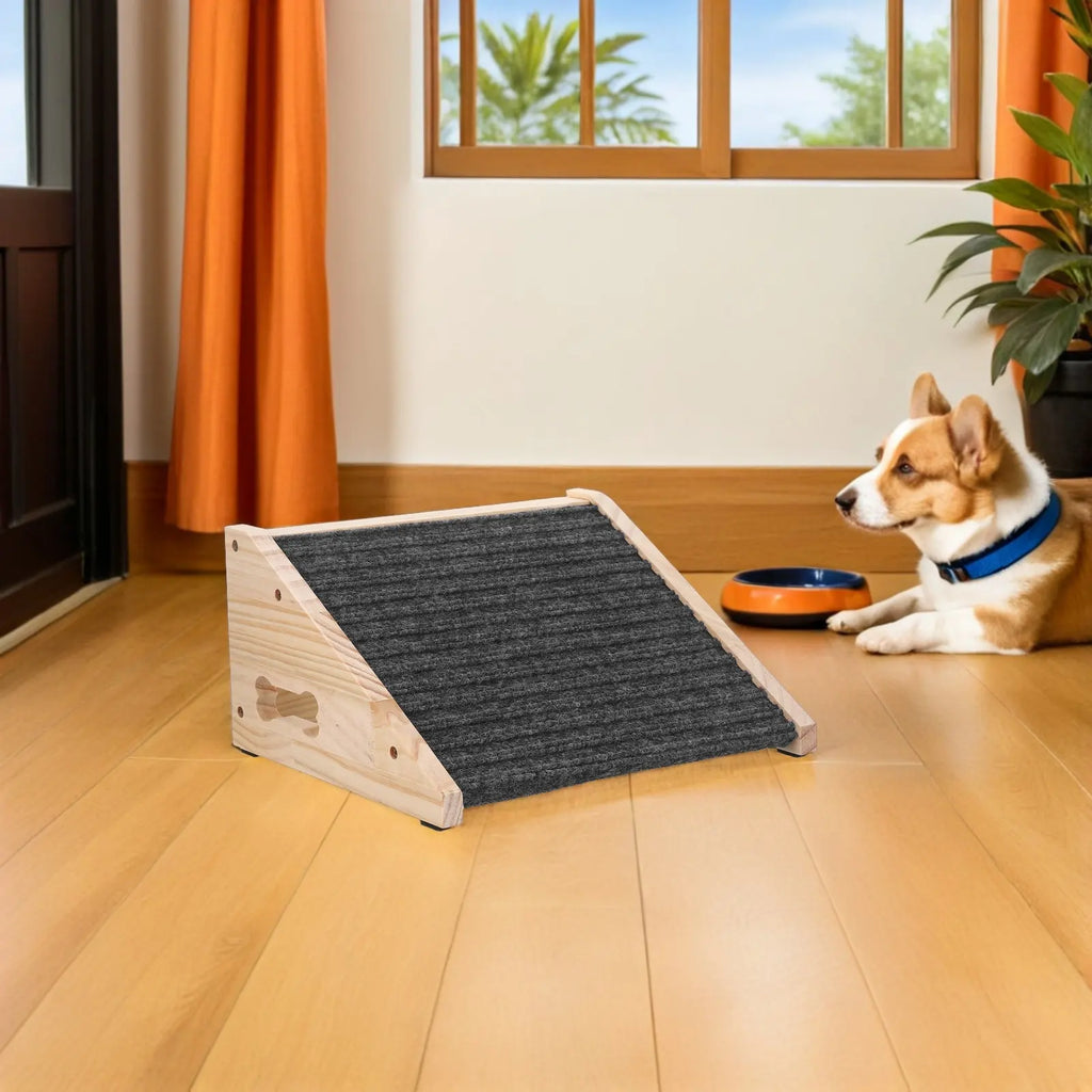 Sturdy Wooden Pet Ramp for Senior Dogs & Cats (11.79x9.82x5.89in)