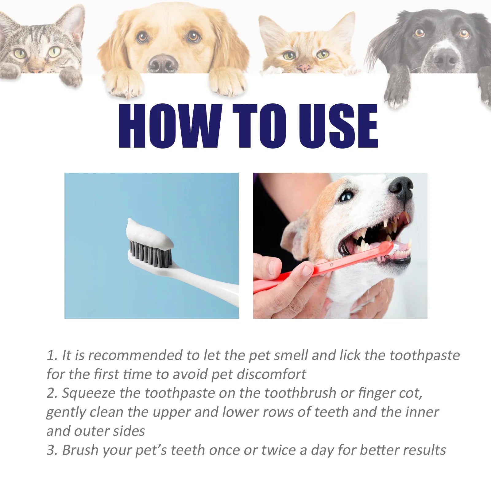 Pet Oral Cleaning Toothpaste Freshen Breath Reduce Yellowing Remove Tartar Cat Dog Gentle Teeth Brightening Toothpaste For Pets