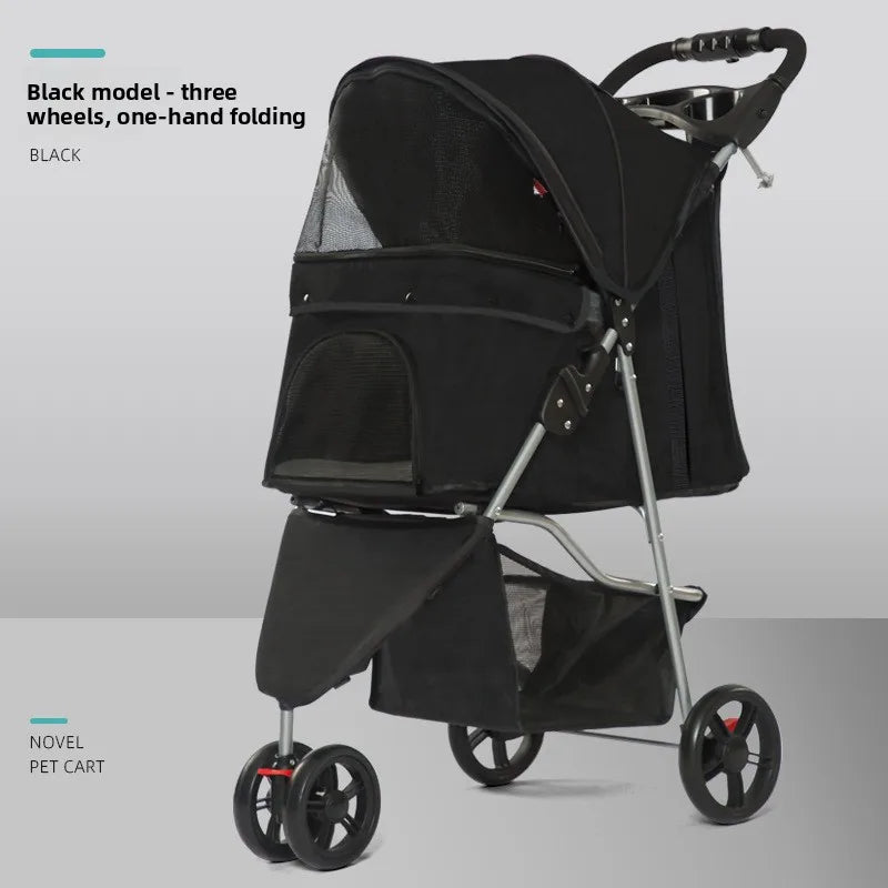 Portable Foldable Disabled Pet Stroller Outdoor Lightweight Cat Dog Cart Wholesale Cat Stroller Pet Trolley Puppy Stroller