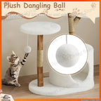 Multi-Level Cat Activity Tree with Wicker Basket Bed & Scratching Post