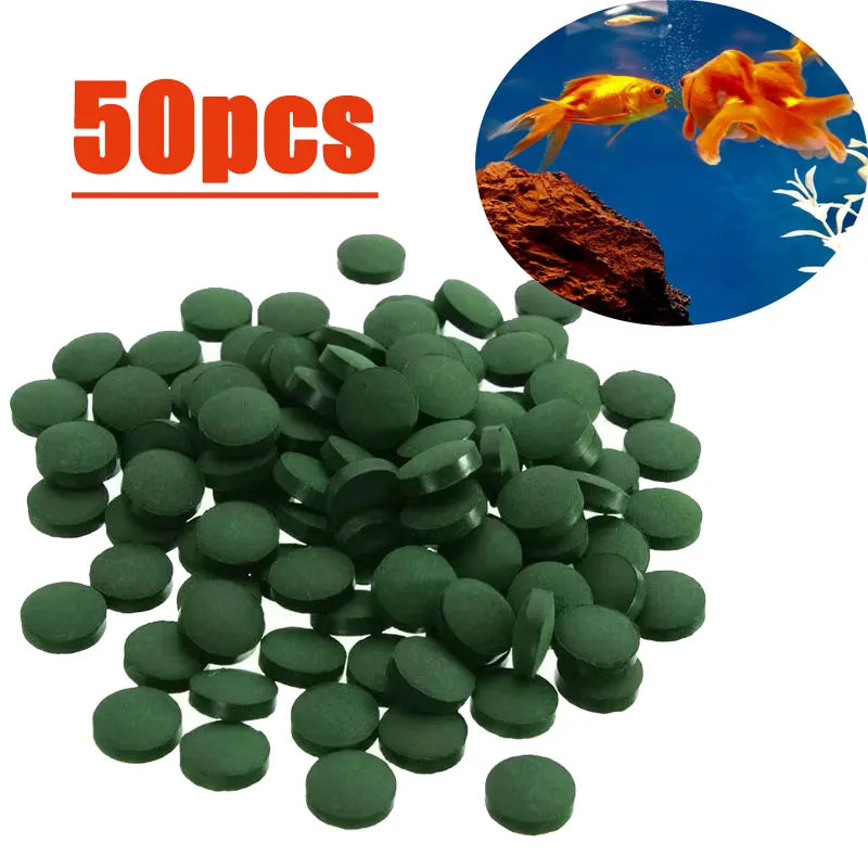 Tropical Fish Spirulina Pellet Tablets (50–650pcs, High Protein, Blended Nutrition Diet)