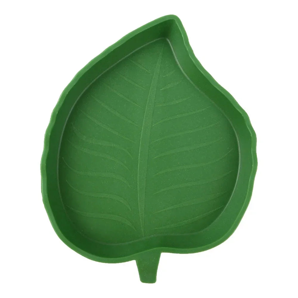 Reptiles Feeder Plastic Leaf Shape Reptile aquarium feeding basin Turtle habitat accessories water tray Small pet feeder Pet Sup