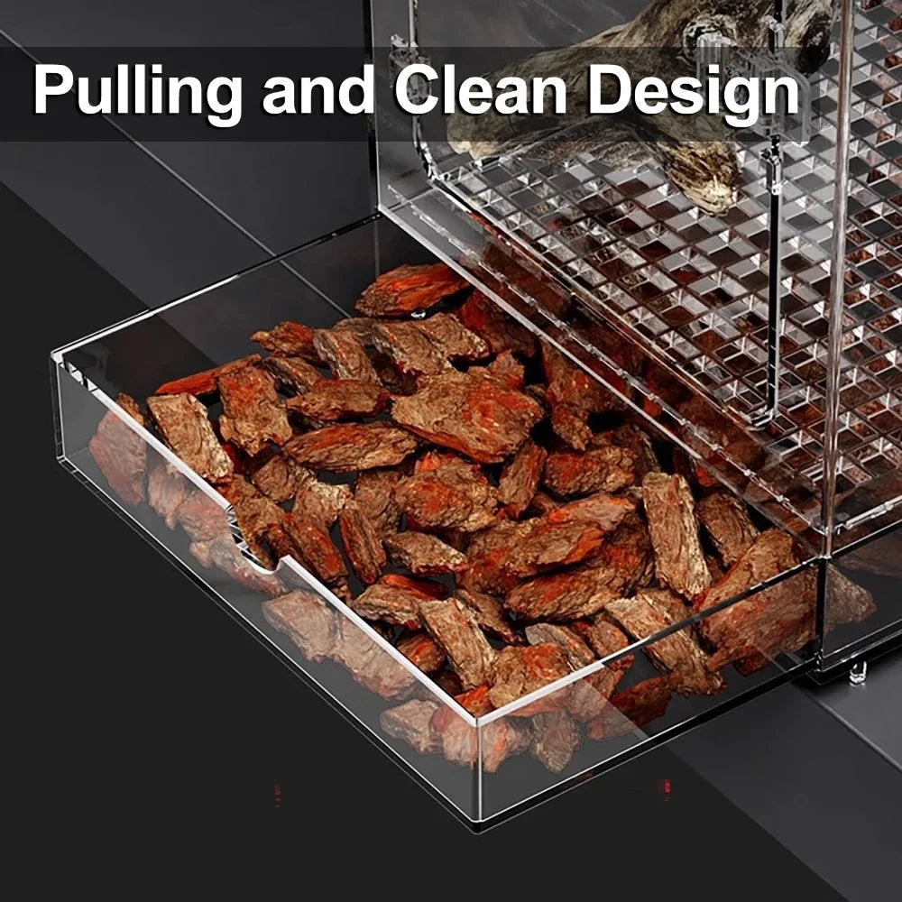 15x15x25cm Reptile Breeding Box Transparent Visable Arboreal Terrarium Habitat Insect Spider Lizard Scorpion Feeding Cage
