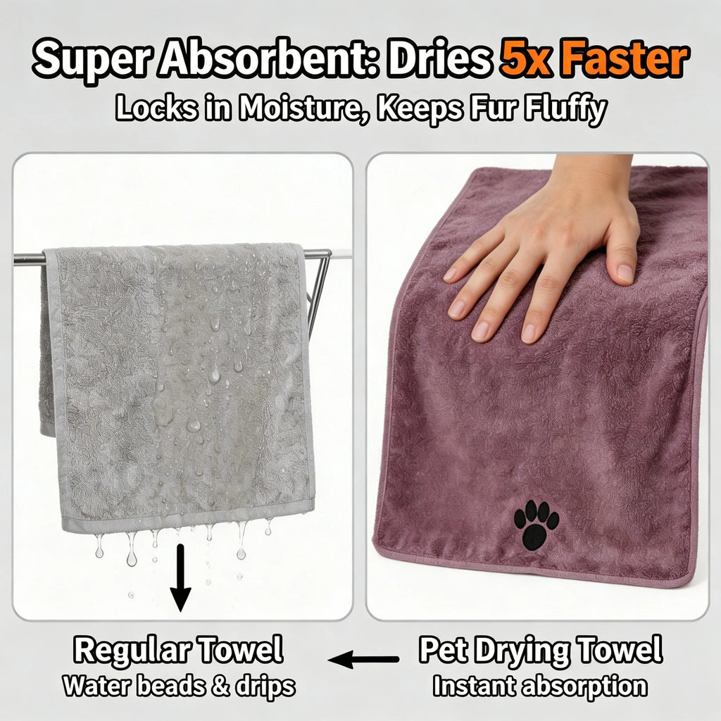 Extra Large Pet Bath Towel Super Absorbent Microfiber Quick Dry Soft Washcloth for Dogs Cats Durable Non-Fading Easy to Clean