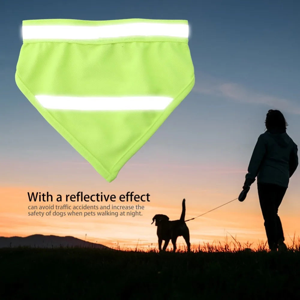 Reflective Luminous Dog Bandana (Soft, Adjustable, Outdoor Walking)