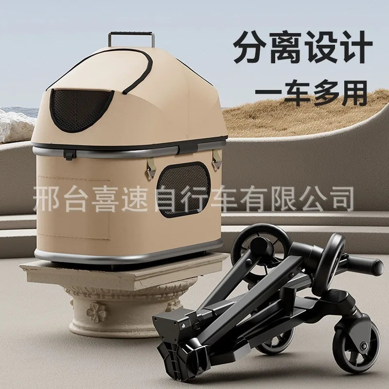 New Style Lightweight Foldable Detachable Pet Stroller Small Dog Cat Stroller Travel Carrier Cage For Walking Outdoors