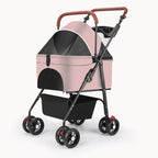 Upgraded Pet Stroller for Cats Dogs Compact Lightweight Foldable Teddy Bear for Outdoor Activities Detachable for Dog Walking