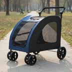 Large Dog Stroller Breathable Mesh Foldable Dog Stroller Supportive Ride Removable Liner for Outdoor Walks, Travel