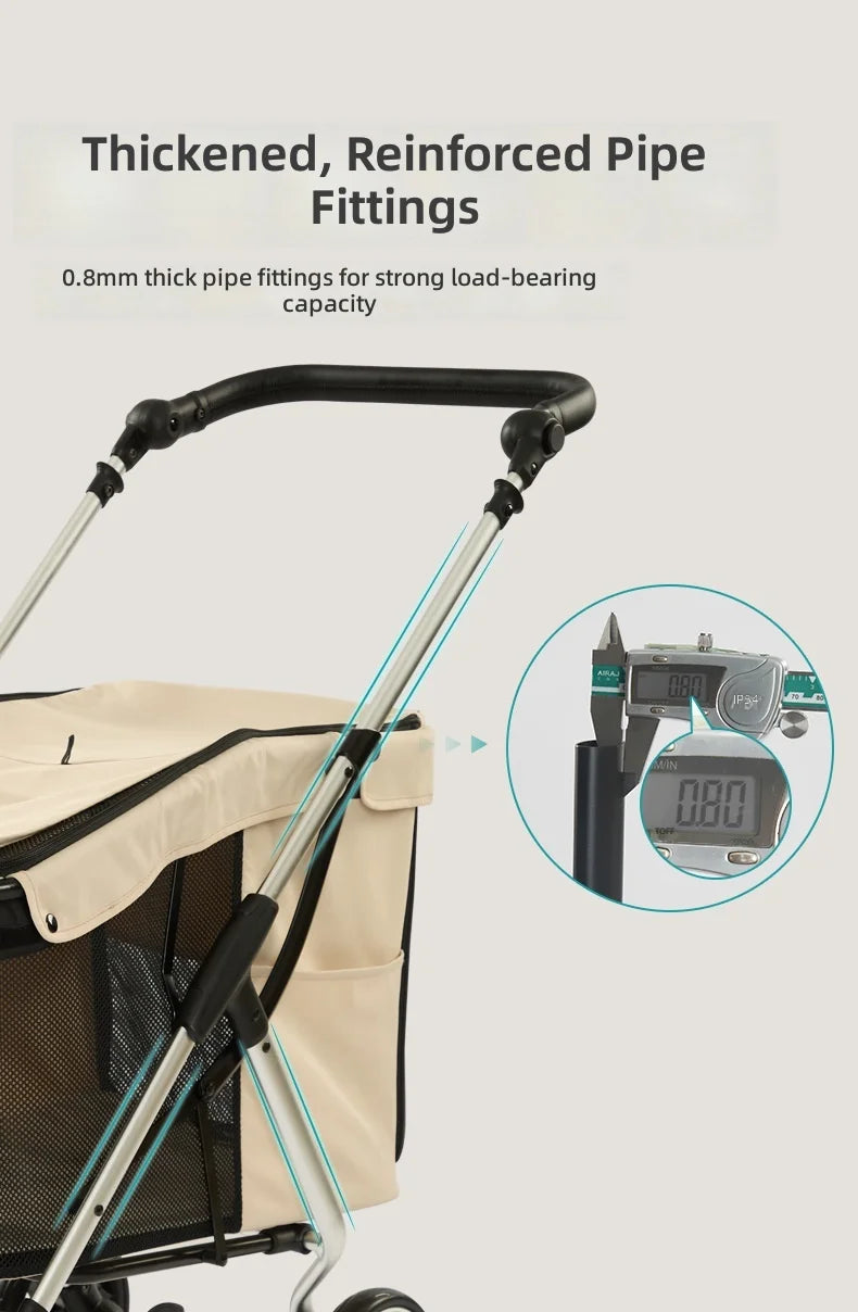 Pet Stroller for Large Dogs and Cats, Foldable Portable Carrier for Elderly and Disabled Pets, Durable and Comfortable Design