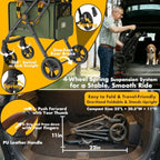 PAWZIDEA Double Pet Stroller with 2 Detachable Carrier, Lightweight Portable Travel Crate Car Seat Combo TSA-Approved Expandabl