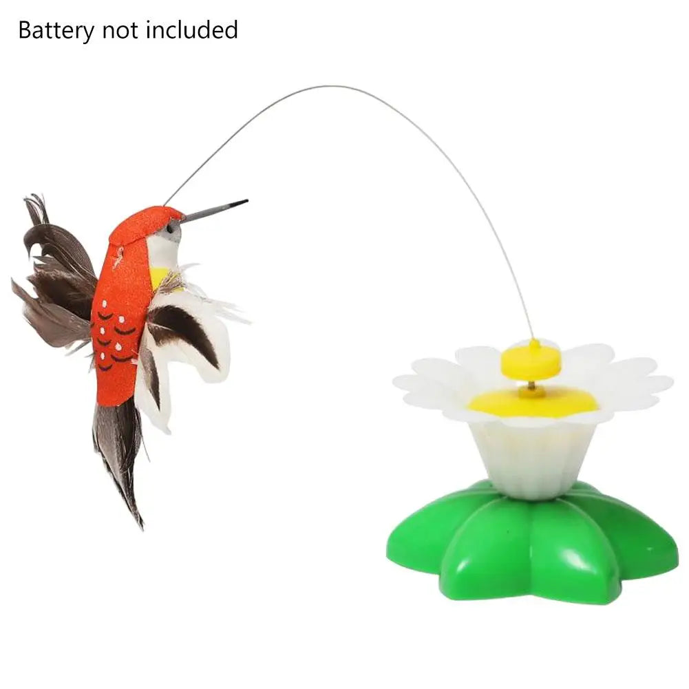 Electric Rotating Butterfly & Hummingbird Cat Teaser Wand — Automatic Flying Kitten Toy