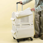 Wheeled Pet Carrier Breathable Rolling Trolley Bag Portable Transportbox for Travel and Veterinarian Visits