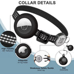AirTag Cat Collar with Reflective Strip & QR Tag — Adjustable Kitten Collar with Air Tag Holder