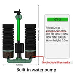 3-in-1 Submersible Aquarium Filter Pump (AC220V, Sponge + Biological + Chemical, Silent)