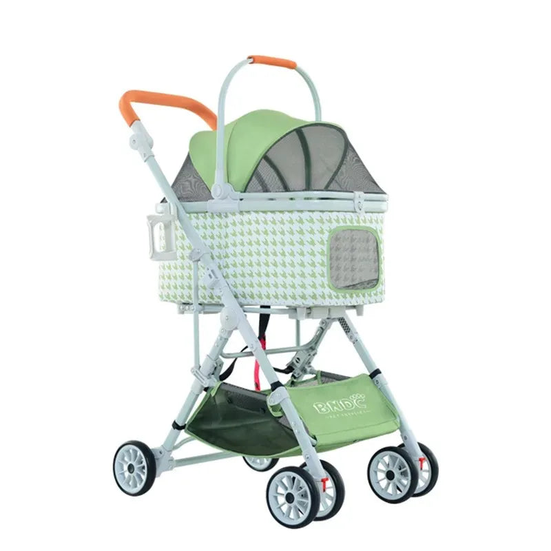 Luxury Pet Stroller Suitable for Travel Washable Pet Stroller Cat and Dog Stroller Lightweight and Foldable Pet Cart MAXFOR 25KG