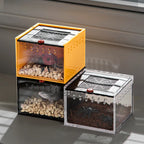 Pet Spider Box Reptile Crawling Pet Feeding Lizard Silkworm Baby Scorpion Unicorn Beetle Insect Pet House Black Acrylic Box