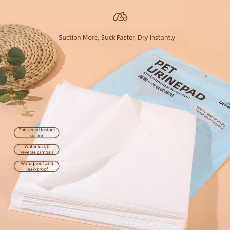 Disposable Pet Urine Pads 50/100pcs High Absorbency Dog Diaper Wiping Paper Quick Dry Convenient Cleanup Sheets