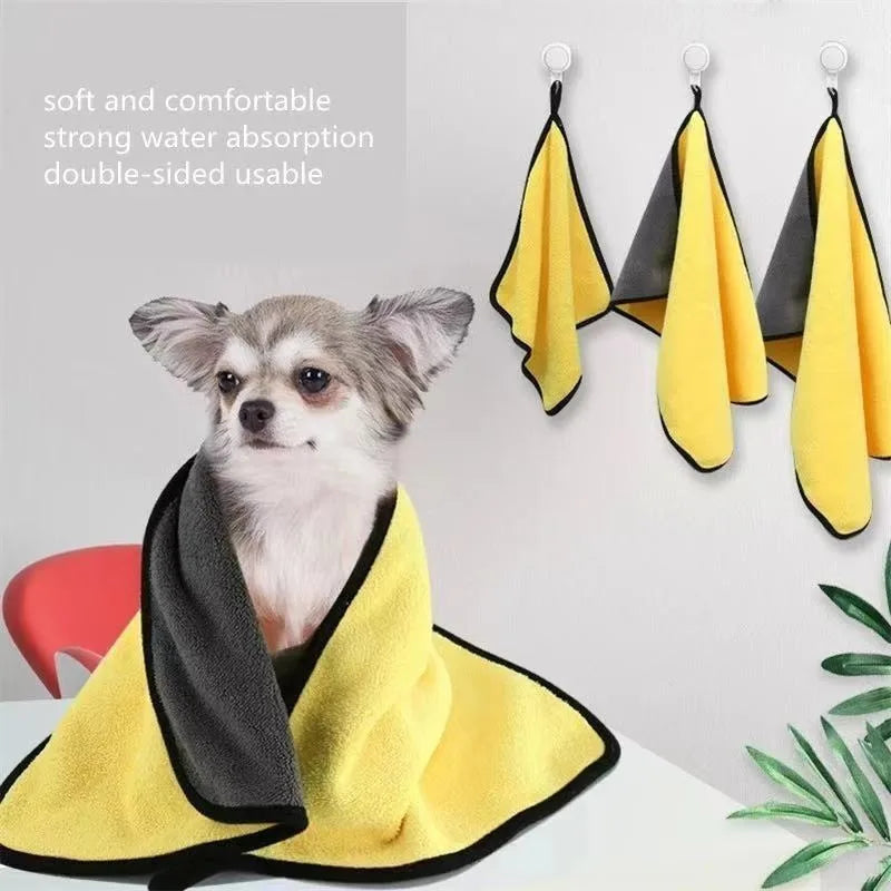 Pet Dog Cat Super Absorbent Microfiber Bath Towel - Quick-Drying High-Quality Grooming Towel, for Small/Large Dogs Cats Bathing