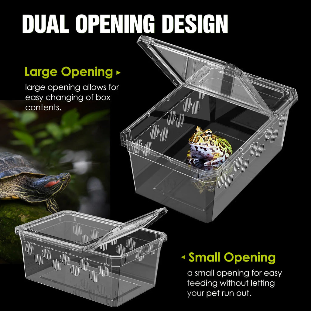 4pcs, Reptile Breeding Box, Portable Transport Container, Suitable for Lizards, Geckos, Snakes, Frogs, Turtles, Spiders