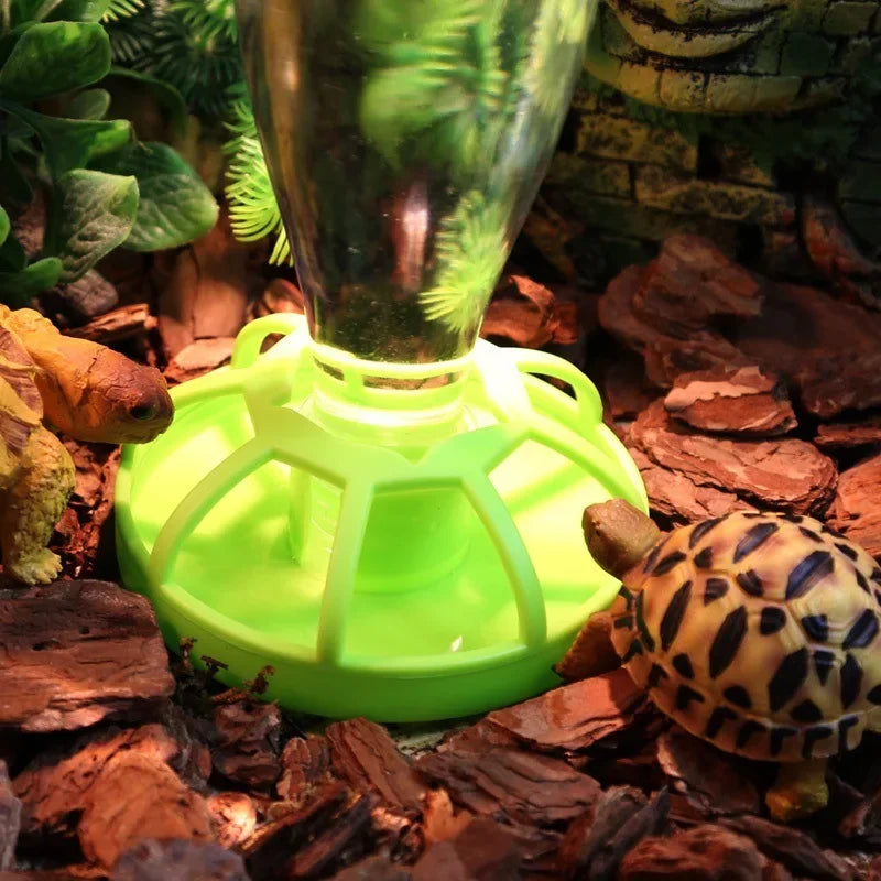 New Reptile Water Drinker Dispenser Food Bowl Lizard Feeder Round Dish Drink Bottle Lizard Lotus Flower Reptile feeders