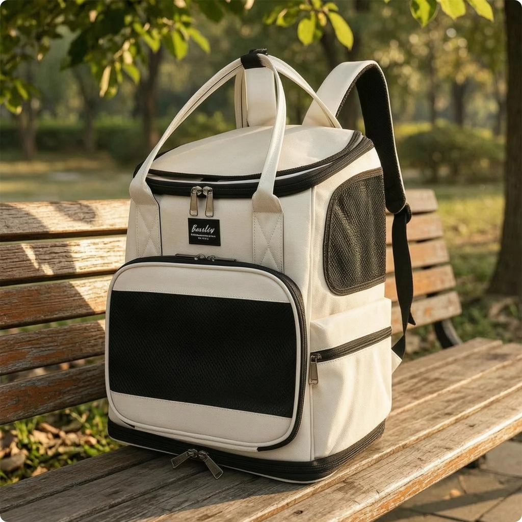 Pet Carrier Backpack Zippered Mesh Pet Carrier Backpack Water-Resistant Easy to Clean for Travel