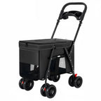 Foldable Dog Carriage Sturdy Oxford Material Large Pet Carrier Dog and Cat Carriage Lightweight Foldable Cat Carrier