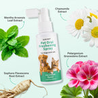 Pet Fresh Breath Spray No-Brush Oral Care Tartar Plaque Remover Plant-Based Gentle Non-Irritating for Dogs Cats Dental Hygiene