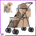 Foldable Pet Stroller for Cats Small Dogs Lightweight Portable Design with Safety Belt Outdoor Travel Pet Carrier Pet Walking