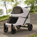 Folding Dog Stroller Single-Press Fold Soft-Sided Pet Stroller Ventilated