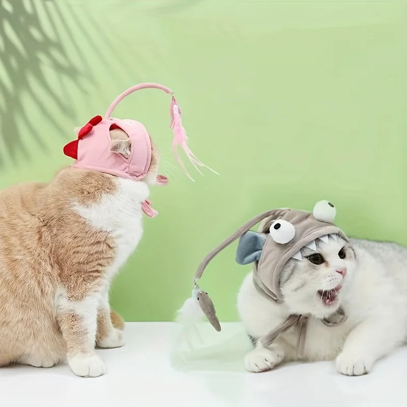 Adjustable Cat Headwear Teaser Toy — Interactive Cosplay Accessory for Endless Fun
