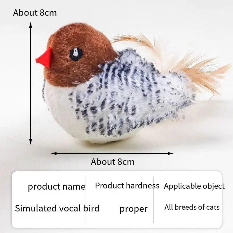 Flapping Wings Flying Bird Cat Toy — Vivid Chirping Simulation Sparrow Interactive Cat Toy