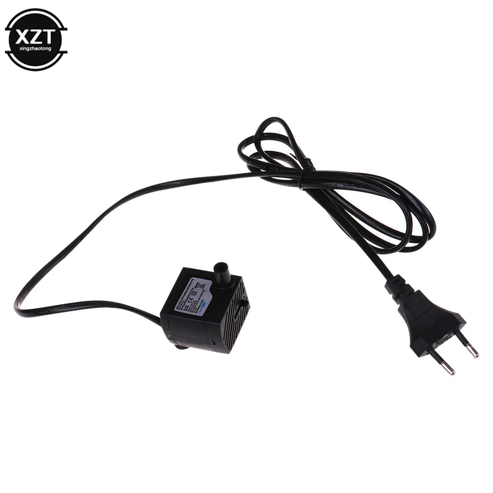 Compact Submersible Filter Pump (1.1M Cord, AC 220V, 3W, Fish Tank Water Pump)