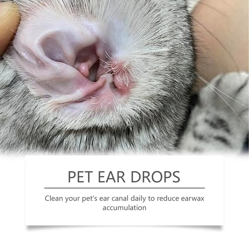 Pet Ear Cleaner Remove Ear Mites Fungus Deep Cleansing Pet Ear Dirt Reduce Redness Odor Gentle Deodorizing Itching Relieve Drop