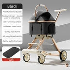 Foldable Pet Stroller High Landscape Breathable Mesh Dog Travel Carrier Basket for Small Medium Dogs Cats Portable Pets Carrier