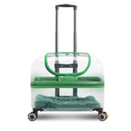 Large Capacity Portable Pet Trolley Box Universal Wheels Breathable Transparent Backpack Zipper Closure Made Durable Plastic