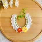Hand-Knitted Plant-Theme Pet Bow Tie Scarf — Adjustable Elastic Cat & Dog Collar Necklace Gift