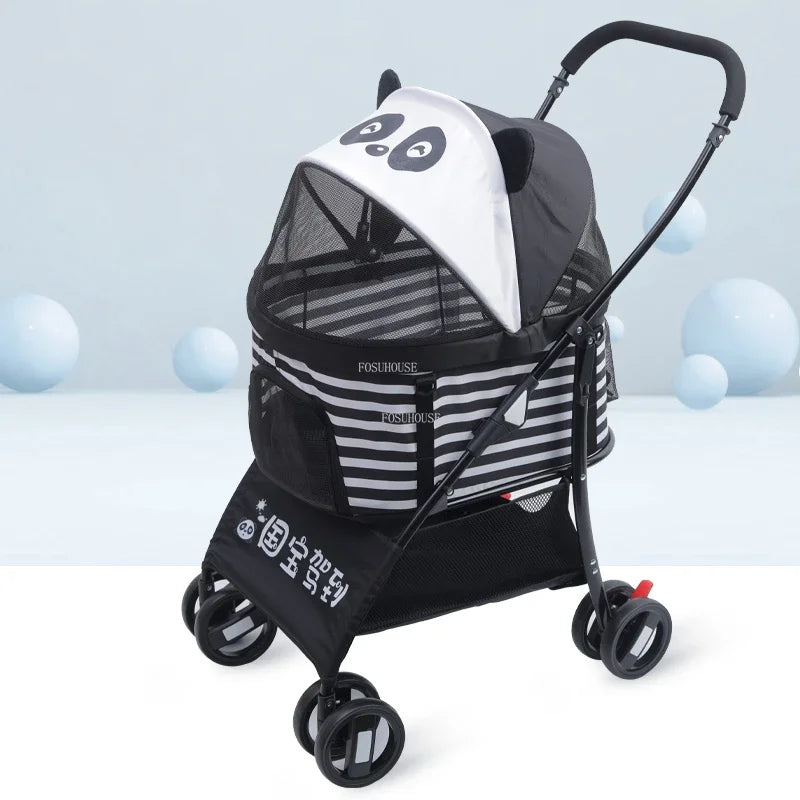 Separable Dog Stroller, Portable Foldable Pet Cart, Lightweight Medium Dogs Carrier, Creative Outdoor Pet Travel Supplies Gear