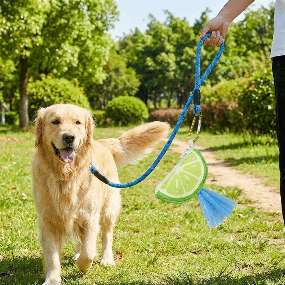 Watermelon Shape Pet Garbage Bag Dispenser Colorful with Hanging Ring Dog Poop Bag Case Portable Dog Garbage Bags Organizer Park