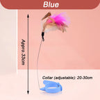 Feather Teaser Wand with Bell & Pet Collar — Interactive Kitten Training Toy for Cats