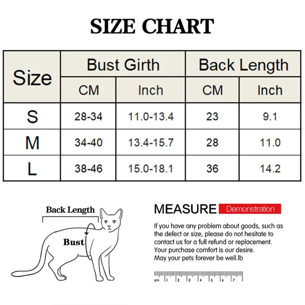 Cat Post-Surgery Recovery Jumpsuit — Soft Anti-Licking Sterilization Suit for Kittens & Puppies