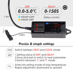 Digital LED Temperature Sensor Reptile Terrarium Thermostat Controller Outlet Thermostat Suction Cup for Aquarium Garden Plants