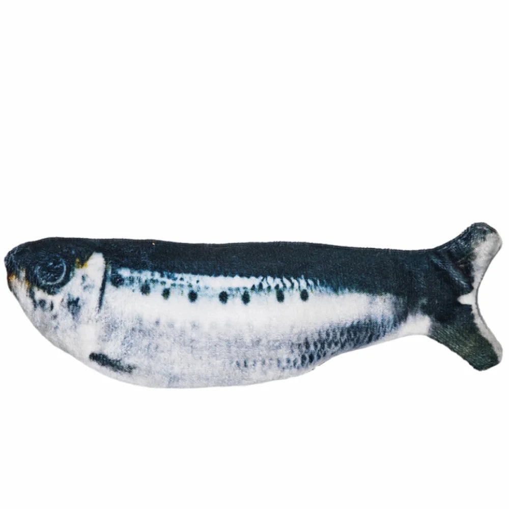 Electric Plush Wagging Fish Cat Toy — 3 Flapping Modes Tap-Activated Motion Sensor (1–3 Pack)