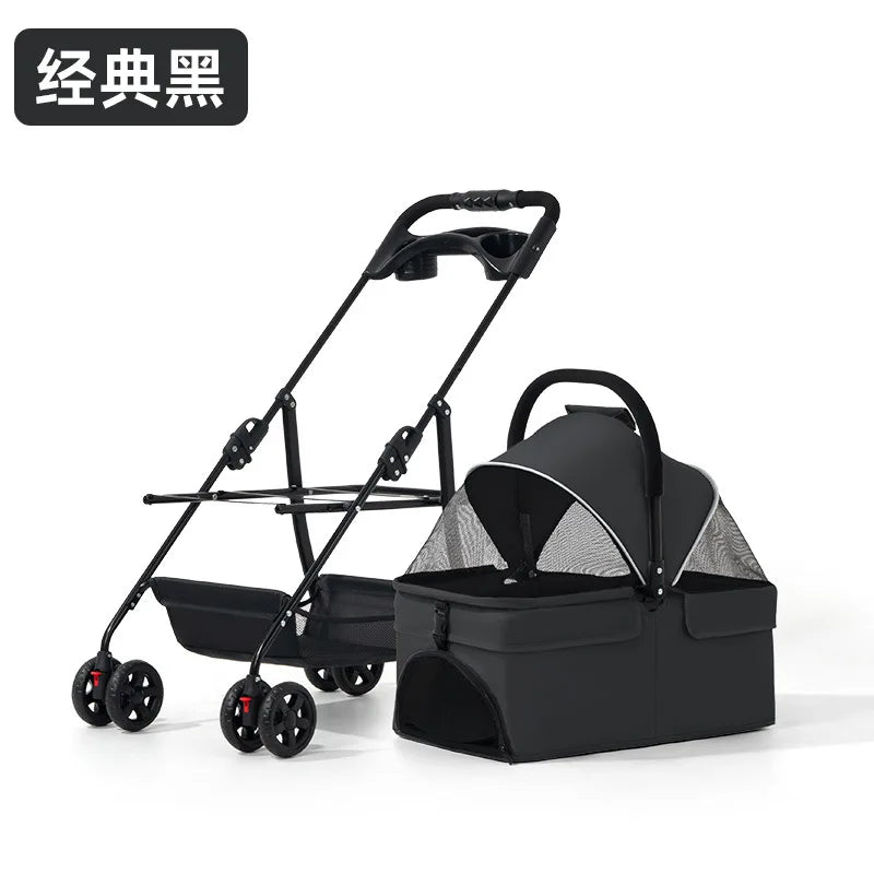 Outdoor Large Pet Stroller Dog Cat Travel Carrier Trolley Foldable Jogger Pet Cart For Medium Large Dogs Cats