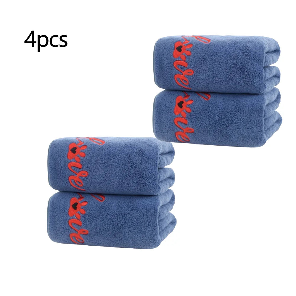 1/2/4pcs Quick Drying Dog and Cat Towels Soft Fiber Towels Bath Towel Pet Bathrobe Covenient  Cleaning Towel Pet Supplies