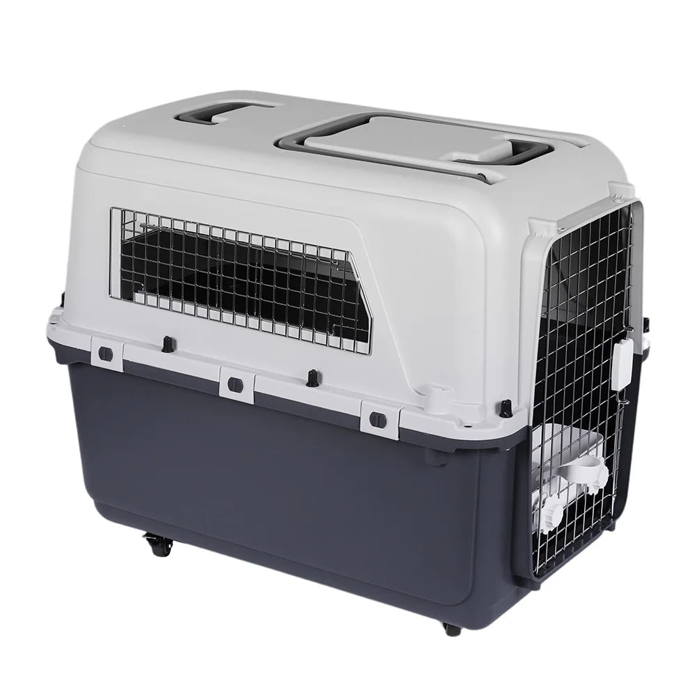 Pet Carrier with Wheels for Dogs Up To 44lbs & Cat Airline Approved Dog Carrier Rolling Pet Carrier Pet Stroller, 33 Inches