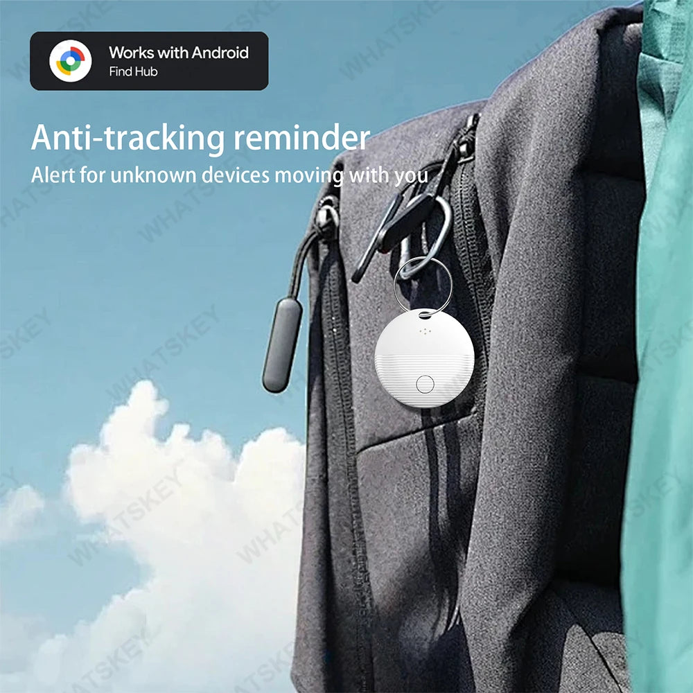 Rechargeable Google Find My GPS Tracker Tag for Android - Smart Location Tracker for Cars & Cycling