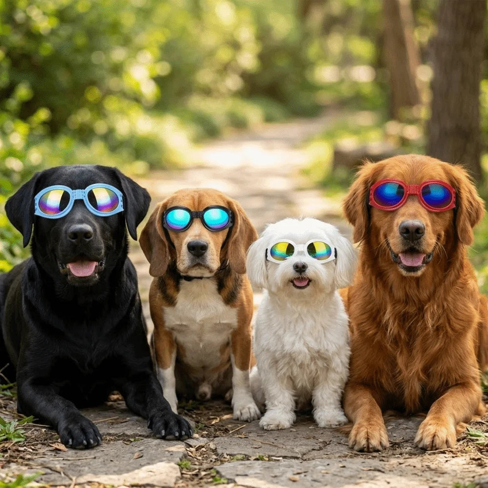 Foldable Structure Pet Sun Goggles Wind Tough Anti Ultraviolet Canine Goggles Adjustable Fit Light Weight Dog Sun Goggles