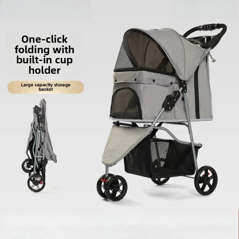 Portable Foldable Disabled Pet Stroller Outdoor Lightweight Cat Dog Cart Wholesale Cat Stroller Pet Trolley Puppy Stroller