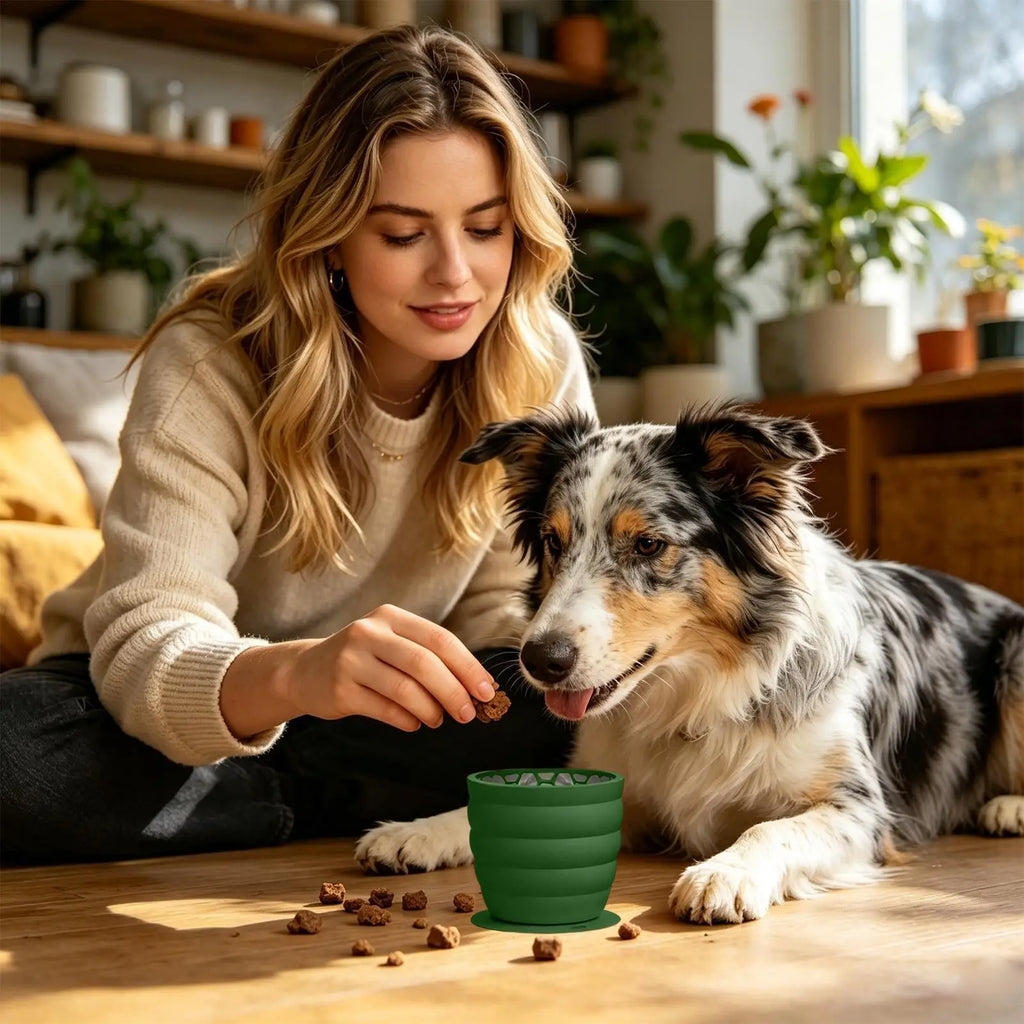 Silicone Pet Slow Feeder Bowl (Anti-Slip, Dishwasher Safe)